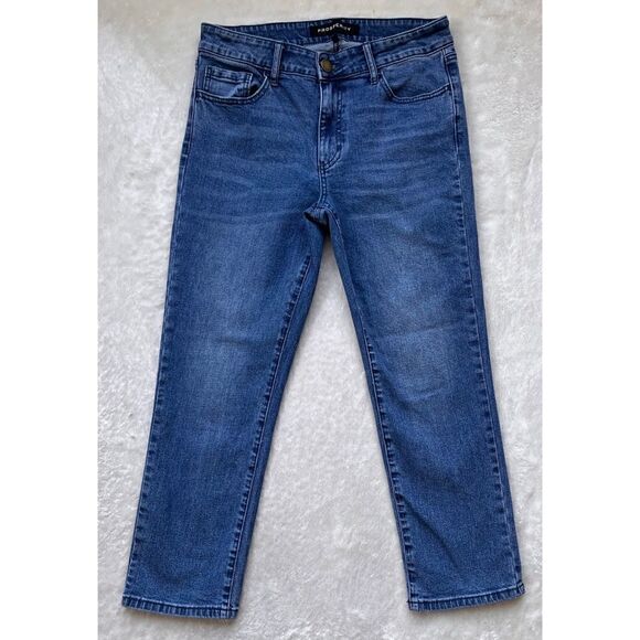 Prosperity Denim Vintage Straight Leg High Rise Crop Jeans in Blue, Size 29 - Picture 10 of 16